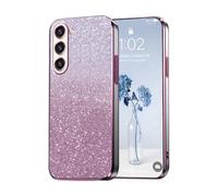 PanXCase Paillettes Coque pour Samsung Galaxy S23 Plus 5G - Étui Transparente Glitter Dessin Élégant Souple Ultra Fine Fille Femme Légère Antichoc Housse (Rose)