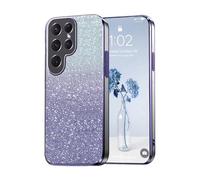 PanXCase Paillettes Coque pour Samsung Galaxy S26 Ultra - Étui Transparente Glitter Dessin Élégant Souple Ultra Fine Fille Femme Légère Antichoc Housse (Violet)
