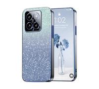 PanXCase Paillettes Coque pour Xiaomi 14 - Étui Transparente Glitter Dessin Élégant Souple Ultra Fine Fille Femme Légère Antichoc Housse (Bleu)
