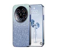 PanXCase Paillettes Coque pour Xiaomi 14 Ultra - Étui Transparente Glitter Dessin Élégant Souple Ultra Fine Fille Femme Légère Antichoc Housse (Bleu)
