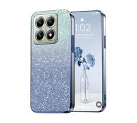PanXCase Paillettes Coque pour Xiaomi 14T - Étui Transparente Glitter Dessin Élégant Souple Ultra Fine Fille Femme Légère Antichoc Housse (Bleu)