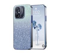 PanXCase Paillettes Coque pour Xiaomi Redmi 12C / Poco C55 - Étui Transparente Glitter Dessin Élégant Souple Ultra Fine Fille Femme Légère Antichoc Housse (Bleu)
