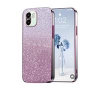 PanXCase Paillettes Coque pour Xiaomi Redmi A1 4G / Redmi A2 4G - Étui Transparente Glitter Dessin Élégant Souple Ultra Fine Fille Femme Légère Antichoc Housse (Rose)