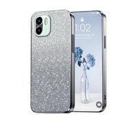 PanXCase Paillettes Coque pour Xiaomi Redmi A1 4G / Redmi A2 4G - Étui Transparente Glitter Dessin Élégant Souple Ultra Fine Fille Femme Légère Antichoc Housse (Gris)