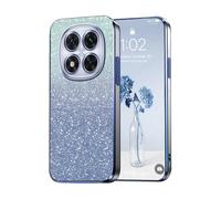 PanXCase Paillettes Coque pour Xiaomi Redmi Note 14 Pro 5G / Poco X7 5G - Étui Transparente Glitter Dessin Élégant Souple Ultra Fine Fille Femme Légère Antichoc Housse (Bleu)