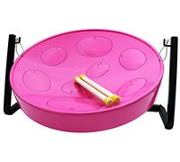 Instruments de musiques GENERIQUE Panyard W1086 Jumbie Jam Steel Drum Pan Ready to Play Kit, Pan in G-Major with Table Top Stand, Made in USA, Authentic, 16, Pink