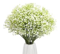PANYI 10 Fleurs Artificielles étoilées Décoration Extérieure de Souffle de Bébé Artificiel Gypsophile Artificielles pour Les Mariages Fêtes Bouquets de Mariée de la Maison (Blanc)