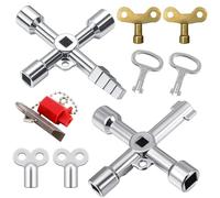 PANYI 8 Clé Radiateur Purge Radiator Key Comprenant Clés en Croix à Quatre Voies arrée Clés pour Robinet pour Radiateur Triangle et Clé Universelle pour Compteurs éLectriques et Ascenseurs