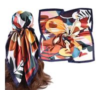 PANYI Foulard Femme Soie Foulard Bandeau Carré, Bandana Cheveux, Bandeau Satin Cheveux(90 * 90cm)