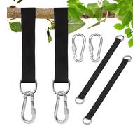 PANYI Kit de Suspension de Balançoire 2 Pièces Ensemble de Fixation de Hamac Sangle pour Balancoire Arbre équipée de 2 Mousquetons à écrou Adaptée aux Hamacs Pivotants et aux Chaises Suspendues etc