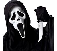 PANYI Masques Scream Halloween Accessoires D'horreur Unisexe Masque Scary Movie Masque Ghostface Scream Adapté à la Maison Hantée,Au Carnaval,à Halloween,à la Fête Costumée, à Pâques