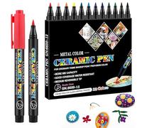 PANYI Stylo Acrylique Stylo en Porcelaine Marqueur éTanche 12 Couleurs Feutres Ceramique Marqueur Acrylique Ensemble de Marqueurs de Peinture Convient pour la Porcelaine la Céramique le Verre etc