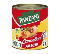 PANZANI - Cannelloni Familial Pur Bœuf, Saveur Authentique et Texture Fondante (Boîte 800g) - Le lot de 4