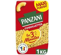 PANZANI - Pâtes coquillettes les 3 minutes | Savoureux et onctueux | Idéales pour des plats rapides | le paquet de 1kg | LOT DE 4