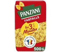 PANZANI - Pâtes Farfalle Prêtes en 3 Minutes, Texture Al Dente et Format Pratique (500g) - lot de 4 - Vendu par Lot