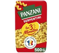 PANZANI - Pâtes Serpentini à cuisson rapide en 3 minutes, texture ferme et fondante (500g) - Le lot de 4