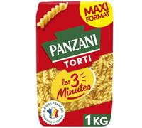 PANZANI - Pâtes Torti Fondantes à Cuisson Express 3 Minutes, Saveur Authentique (1kg) - Le Lot De 4