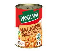 Panzani - Plat Cuisiné Macaroni Tomate Mozza sans Conservateur Ajouté - Pour 1 Personne - la boite de 400g - Le Lot De 4