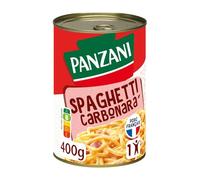 Panzani - Plat Cuisiné Spaghetti Carbonara Porc Français - Pour 1 Personne - la boite de 400g - Le Lot De 4