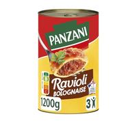 PANZANI - Plat Familial de Raviolis à la Bolognaise, Pâte Tendresse et Sauce Savoureuse (1,2 kg) - Le lot de 3