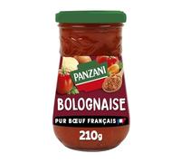 PANZANI - Sauce Bolognaise Pur Bœuf, Saveur Authentique et Texture Fondante (Pot 210g) - lot de 4 - Vendu par Lot