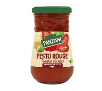PANZANI - Sauce Pesto Rosso aux Tomates Séchées, Saveur Intense et Onctueuse (Pot 200g) - Le lot de 4