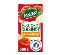 PANZANI - Sauce Tomate Savoureuse aux Ail et Oignons, Texture Onctueuse pour vos Plats (Brique 500g) - Le lot de 4
