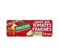 PANZANI - Sauce Tomates Fraîches au Goût Authentique, Texture Onctueuse (Pack 3 x 190g) - Le Lot De 4