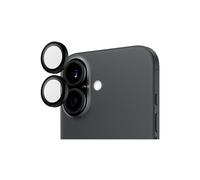 Panzer Cerceaux en verre protecteur d'objectif pour appareil photo de téléphone - iPhone 16/Plus - Noir