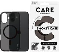Panzer Glass, étui pour Apple iPhone 16 compatible MagSafe Edition Flagship Smokey, Noir transparent
