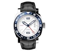 Panzera Aquamarine 45G Mécanique Automatique Acier Bleu Blanc Saphir Date Silicone GMT Montre Homme
