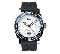 Panzera Aquamarine 45G Mécanique Automatique Acier Noir Blanc Saphir Date Silicone GMT Montre Homme