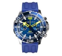 Panzera MECHA 45C Chronographe Quartz Acier Date Silicone Bleu Saphir Montre Homme