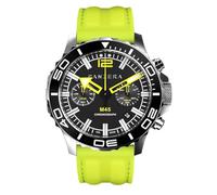 Panzera MECHA 45C Chronographe Quartz Acier Noir Jaune Date Saphir Montre Homme