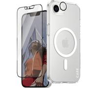 PanzerGlass 3-in-1 Case Flagship Set étui + verre de protection Apple iPhone 16e multicolore compatible avec MagSafe, résistant aux chocs CRNCHNUG29845