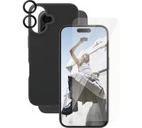 PanzerGlass CARE by ® Panzerglas 3-in-1 Protection Coque arrière Apple iPhone 16 noir, transparent chargement par induction B1393+95875+95890