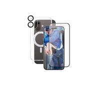 PanzerGlass CARE Feature 3-en-1 Ceramic Bundle pour iPhone 16 Plus - Housse transparente antichoc et rayures, verre trempé, silicone, PET - 73.8x156.9x0.66mm
