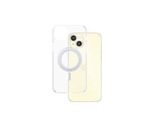 PanzerGlass CARE Feature Case Transparent avec Kickstand Argenté et MagSafe pour Apple iPhone 15 Plus, écran 6.69", Plastique Recy nti-Choc 4.8m, MIL-STD-810H