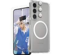 PanzerGlass CARE Flagship 3-in-1 Set étui + verre de protection Samsung Galaxy S25+ transparent chargement par induction, résistant aux chocs CRRCHNUG37942