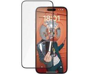 PanzerGlass Ceramic Protection - Protection d'écran pour téléphone portable - ajustement ultra-large avec EasyAligner - verre - couleur de cadre noir - pour Apple iPhone 15 Plus Noir G