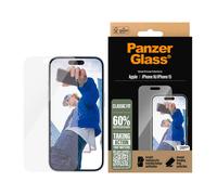 PanzerGlass Classic Fit iPhone 16 Protection d'écran en verre trempé - Respect de l'étui