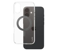 PanzerGlass Coque CARE MagSafe iPhone 16 Plus – plastique recyclé, transparente, béquille noire