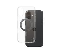 PanzerGlass Coque CARE MagSafe iPhone 16 Plus – plastique recyclé, transparente, béquille noire
