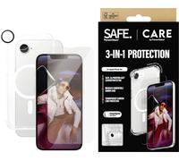 CARE by PanzerGlass - Ensemble de protection 3 en 1 pour iPhone 16e (2025) + anneaux d'objectif d'appareil photo + protecteur d'écran sûr | Protection de qualité militaire contre les chutes,