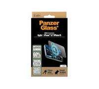 PanzerGlass Gaming - Protection d'écran pour téléphone portable - coupe ultra-large - verre - couleur de cadre noir - pour Apple iPhone 15, 16
