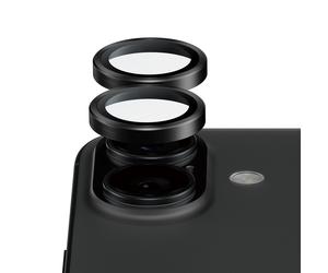 PanzerGlass Hoops Ceramic II Protection Lentille Caméra pour Apple iPhone 16/16 Plus/17, Verre Trempé, Noir, Résistant aux Chocs et Rayures, 42.5x44.7mm