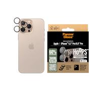 PanzerGlass HOOPS Protecteur d'objectif d'appareil photo pour Apple iPhone 16 Pro/16 Pro Max 2024 | Verre ultra haute clarté, couverture complète de l'objectif individuel, anti-rayures et anti-traces