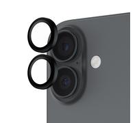 PanzerGlass Hoops Protection Lentille Caméra Noire pour iPhone 17/16/16 Plus - Verre Trempé, Silicone, Résistant Rayures/Chocs - Dimensions 44.5x42.3x2mm