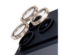 PanzerGlass Hoops Protection Lentille Caméra Or pour Apple iPhone 17 Pro/Max & 16 Pro/Max, Verre Trempé, Dimensions 44.5x42.3x2mm, Kit Nettoyage Inclus