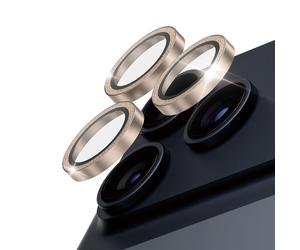 PanzerGlass Hoops Protection Lentille Caméra Or pour Apple iPhone 17 Pro/Max & 16 Pro/Max, Verre Trempé, Dimensions 44.5x42.3x2mm, Kit Nettoyage Inclus